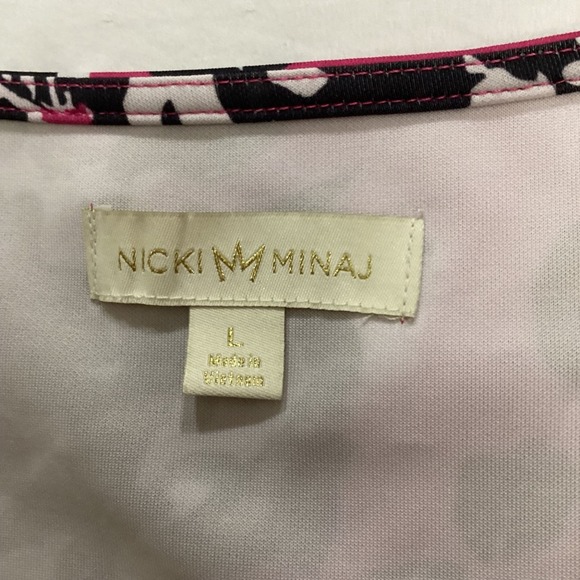 NWT Nicki Minaj Pink Floral Bodycon Dress 3/4 Sleeve Career Party L - Picture 3 of 8